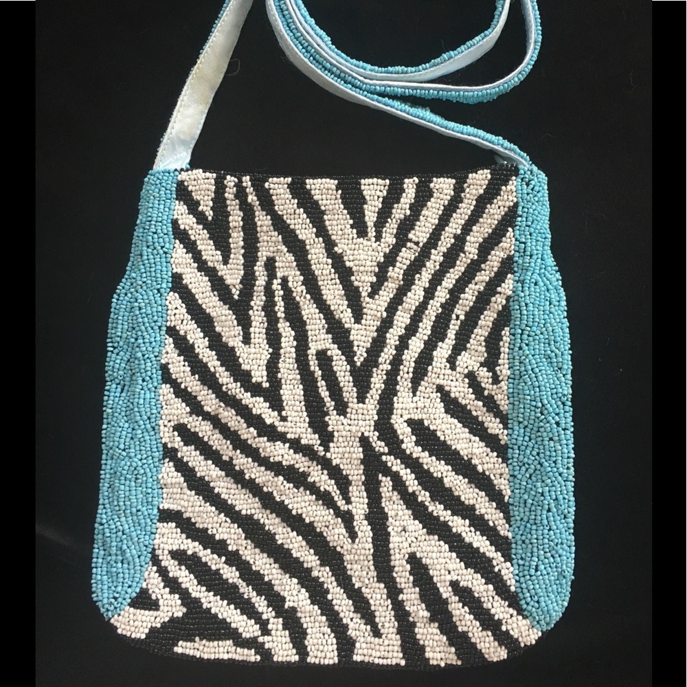 Christiana beaded zebra crossbody bag